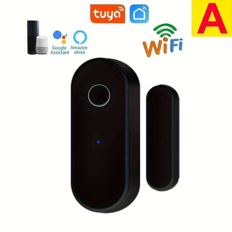 Tuya WiFi door/window detector for smart home, compatible with Alexa and Google Assistant.