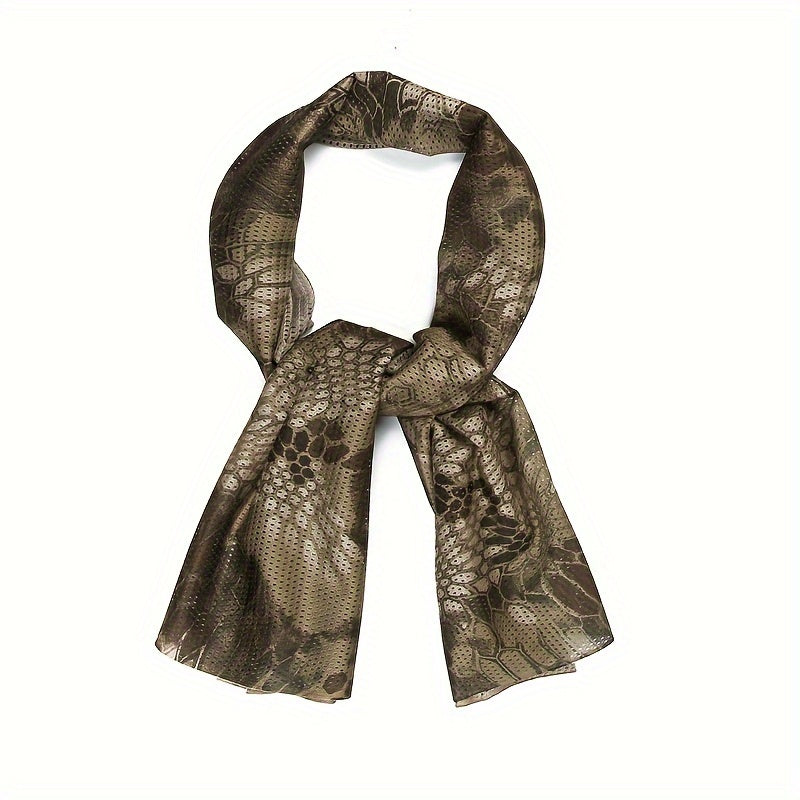 Unisex Retro Small Square Camouflage Neck Scarf - Lightweight and Breathable Scarf for Outdoor Activities like Hunting, Running, Climbing, and Camping.