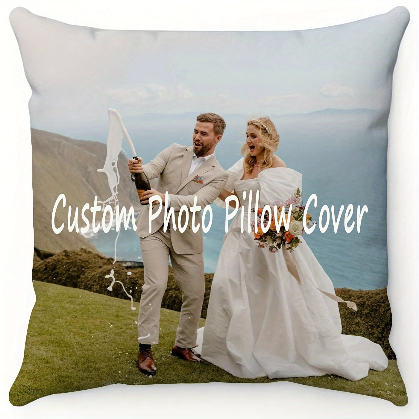 One piece of a personalized photo pillowcase measuring 45.72x45.72 cm. Perfect for Mother's Day, Father's Day, Thanksgiving Day, Teacher's Day, or as a gift for family and friends. Features single-sided printing and does not include a pillow core.