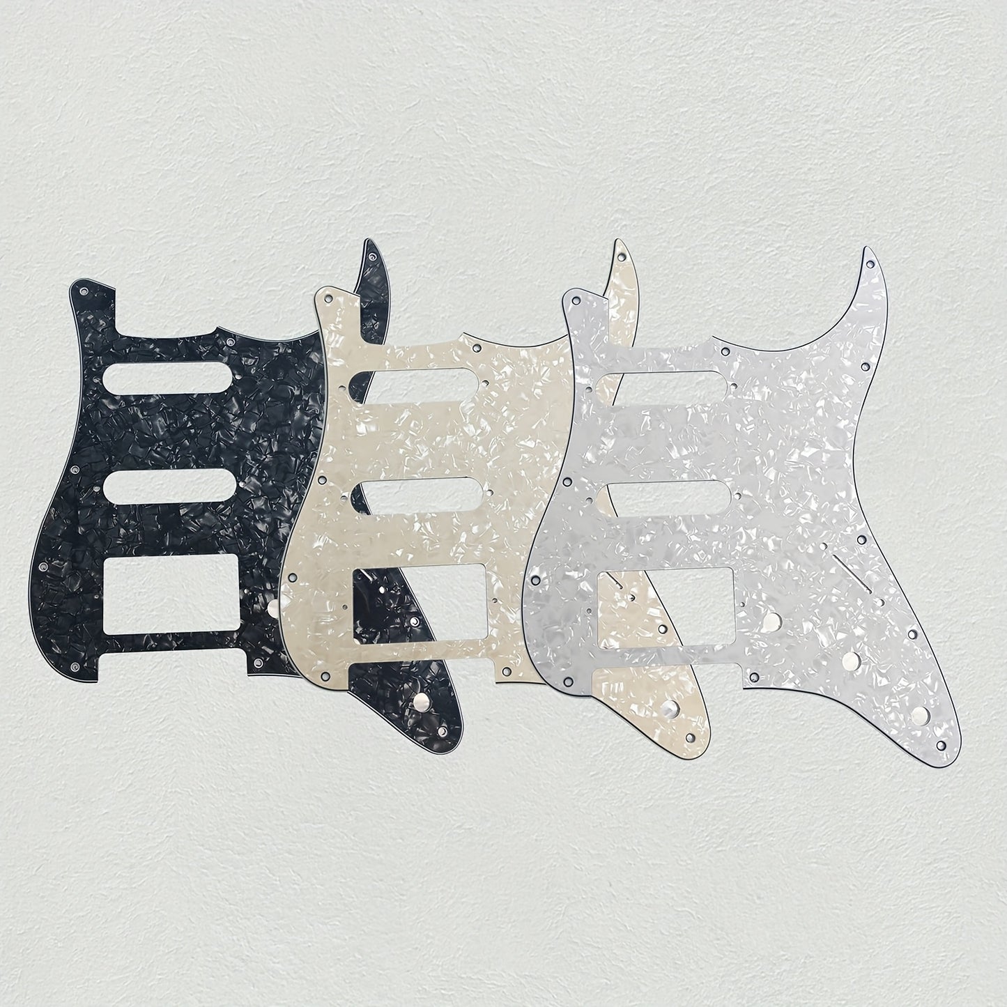 HSS 11-hole ST electric guitar pickguard for standard FD ST modern style guitars, colors available: black, white, beige.