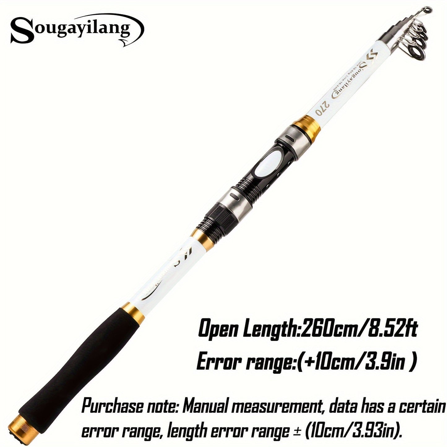 Sougayilang Telescopic Fishing Rod is a portable, durable fiberglass rod with medium action and extendable length for versatile saltwater fishing.