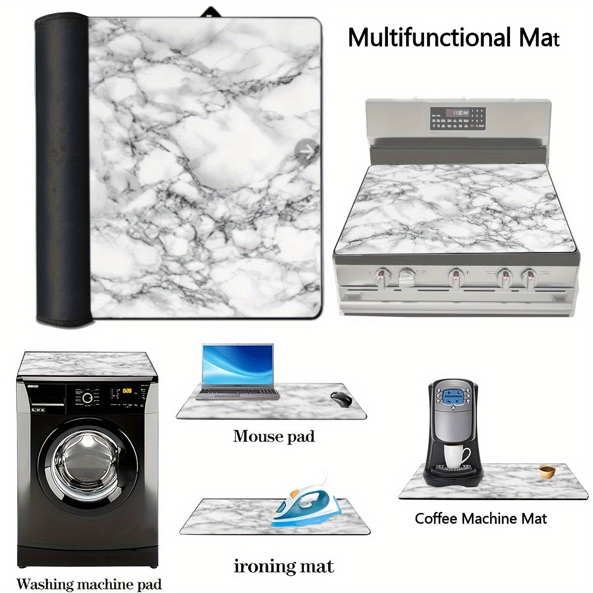 This multipurpose kitchen accessory is a 1 piece marble non-slip stove top cover that is heat resistant and designed to protect induction cookers. It is foldable and can also be used as an electric range mat to prevent scratches. In addition, it is