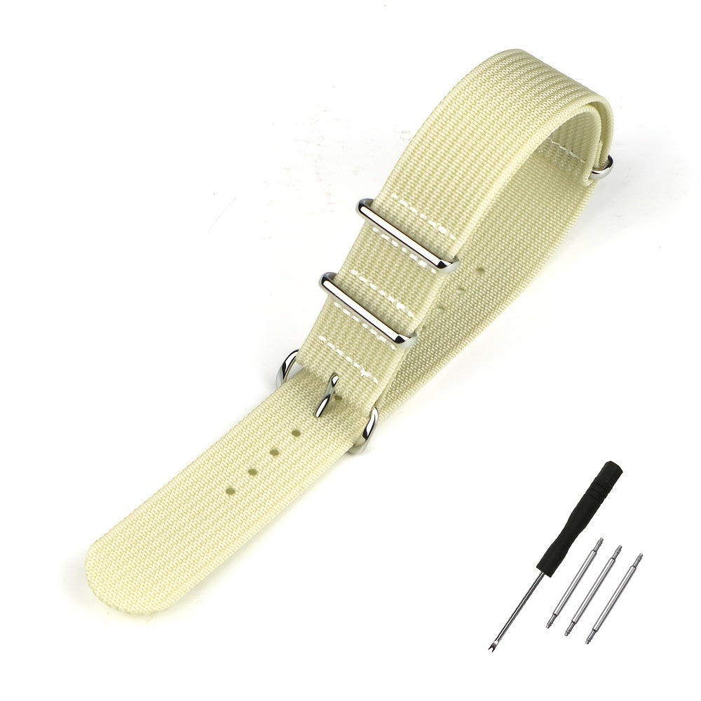 18mm 20mm 22mm Ribbed Nylon Watch Strap, Braid Ballistic Fabric Watch Band Accessory