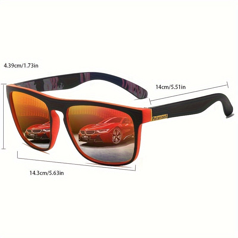 2 pairs of polarized sunglasses with mirrored PC lenses and copper alloy frames are suitable for both men and women for various outdoor activities and casual wear.