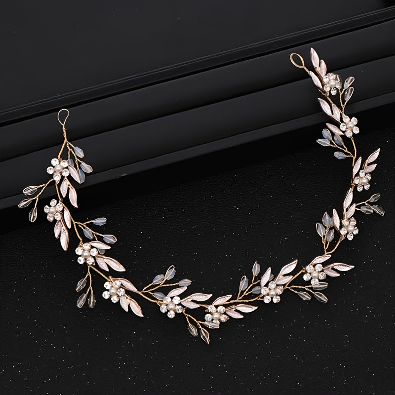 Bridal Leaf Hairband – Radiant Golden Headband for Wedding Accessorizing