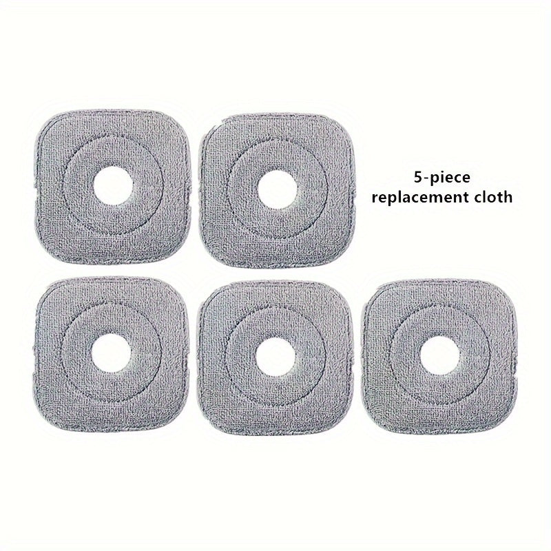 Nylon Mop Replacement Pads Set of 5 - Highly Effective in Cleaning, Flat Design Ideal for Floors & Windows, Works with Rotating Hands-Free Buckets