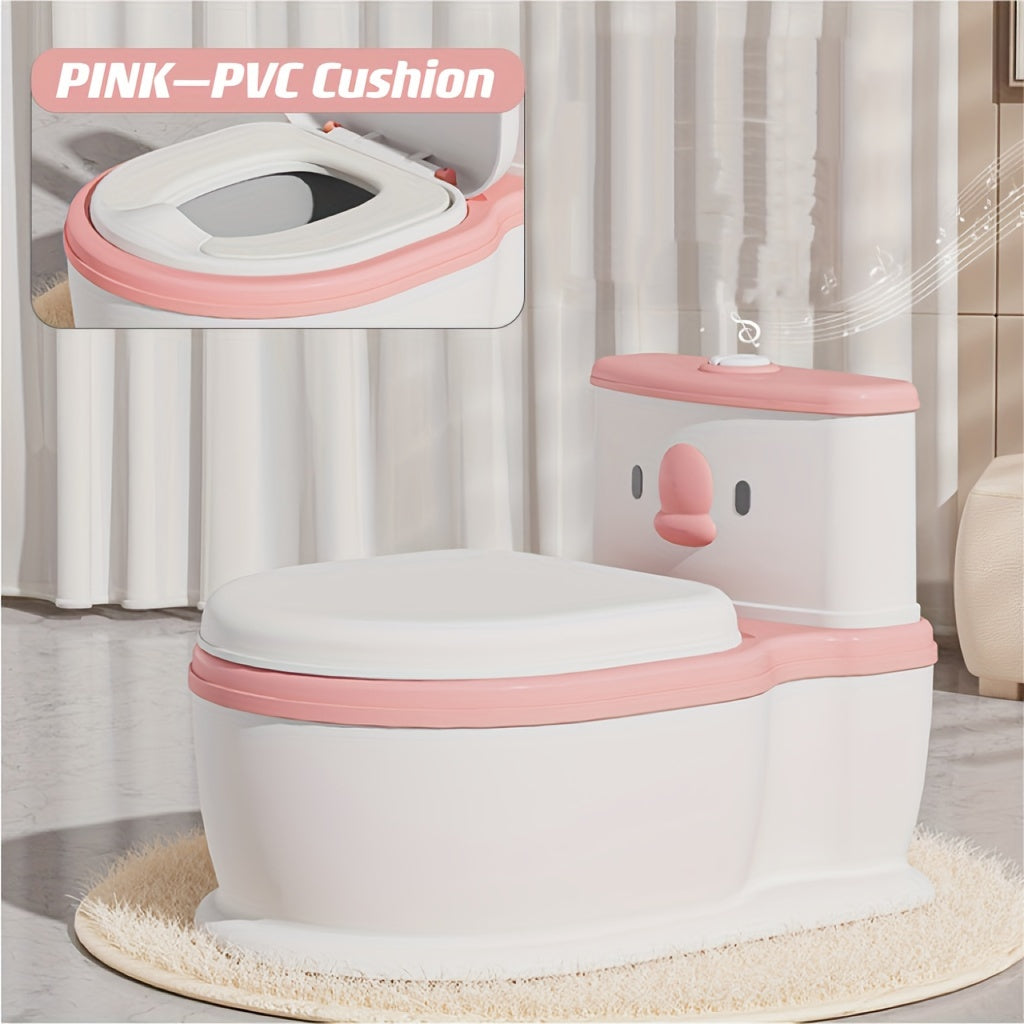 Creative Cartoon Design Portable Toilet for Kids - Fun Duck-Themed, Durable Plastic Potty Training Seat for Young Children