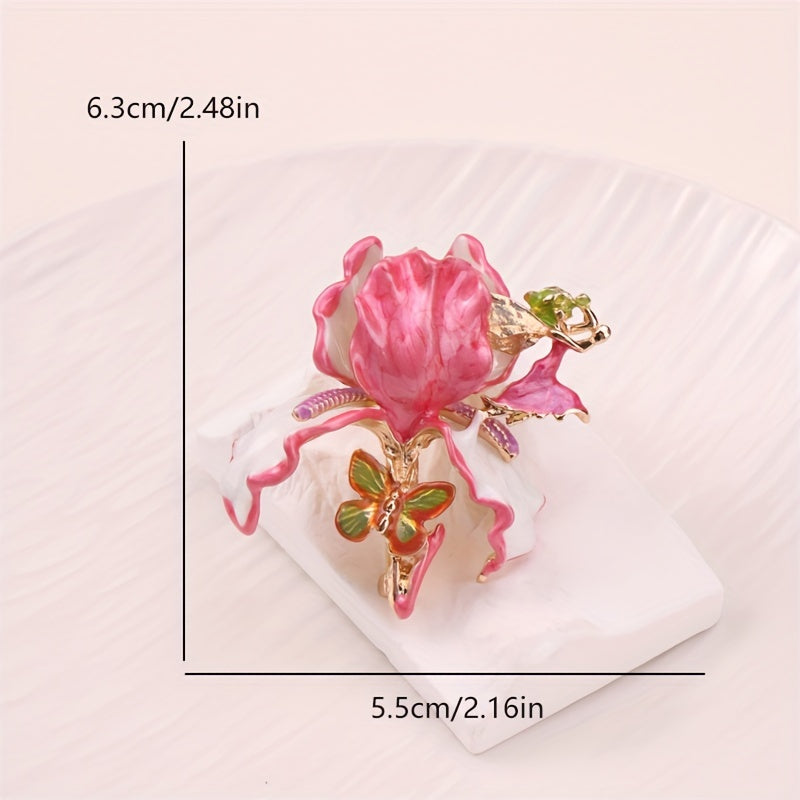 Capture sophistication with the ESSHPULE Elegant Luxury Alloy Enamel Flower Brooch Pin featuring an enchanting Elf Design. This exquisite floral-shaped lapel badge is the perfect accessory for Winter 2025.