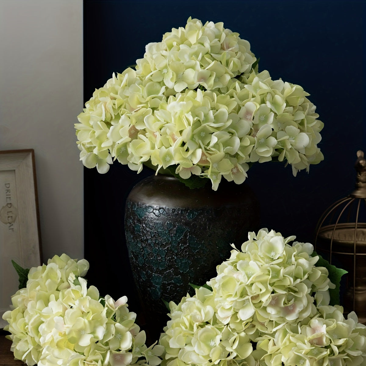 Set of 3 Real Touch Hydrangea Artificial Flowers for Home Decor and Events