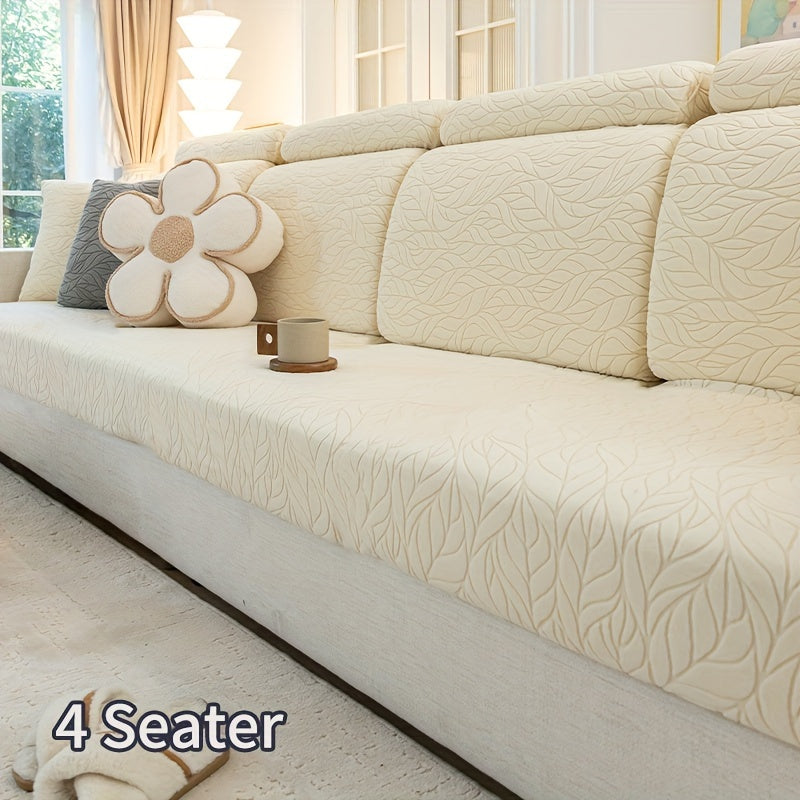 Jacquard stretch stain-resistant sofa slipcover, universal fit for all seasons, nonslip couch cover for home decor.