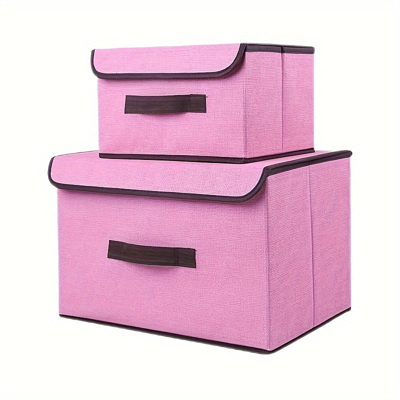 Rectangular Canvas Storage Boxes with Classic Design - Waterproof and Foldable, Ideal for Organizing Home, Kitchen, Closet, Clothing, Toys, Miscellaneous Items, and Under-Bed Storage.