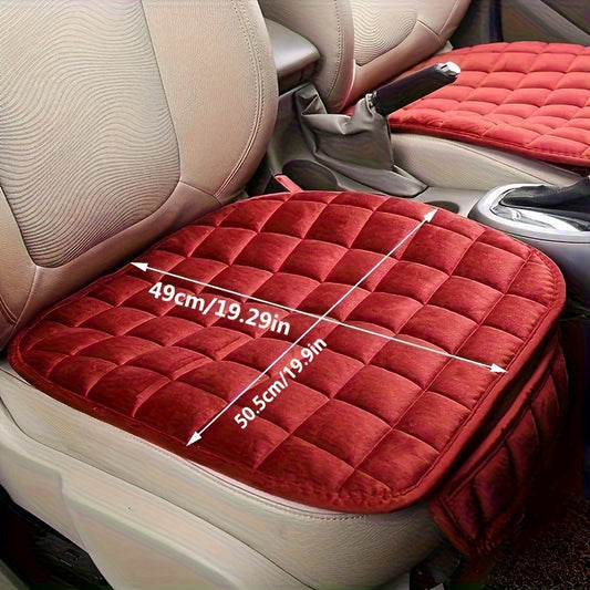 Car Seat Cushion with Sponge Filling, Soft & Breathable, Non-Slip, Lightweight, All-Season Protection. Hand washable, Beige Quilted Design, Snug fit for Most Vehicles. Vehicle Interior