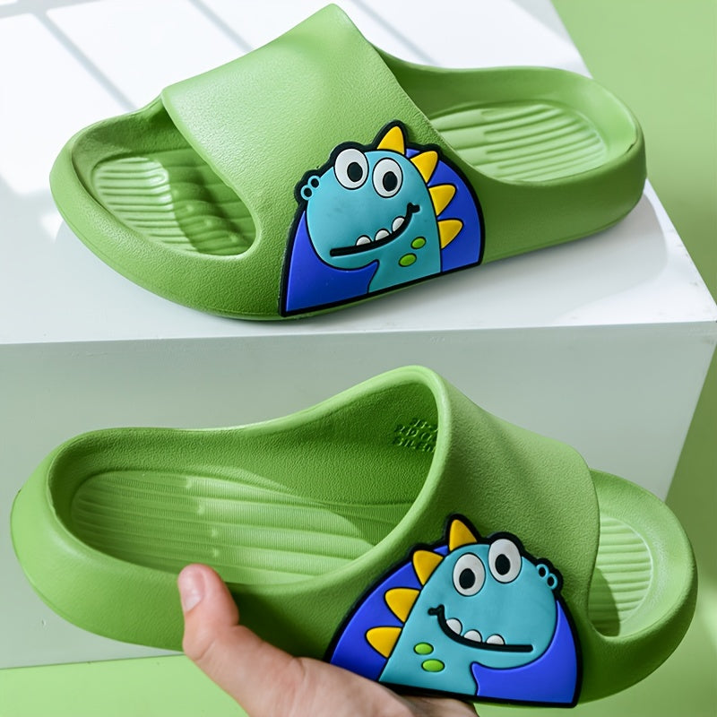 Cute cartoon open toe slippers for girls, lightweight and breathable for all seasons, perfect for indoor use at home or in the bathroom.