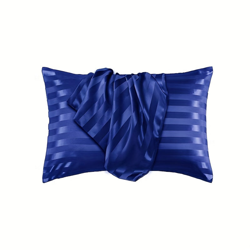 Satin Pillowcase with Envelope Closure, Striped Design, 100% Polyester, Hypoallergenic, Machine Washable, Woven Fabric, 180-200 gsm, Suitable for Bed and Sofa Decoration