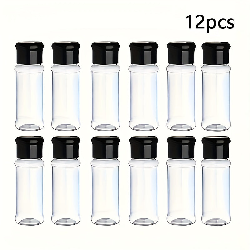 12 pieces of spice jars, perfect for storing all your seasonings in the kitchen or while camping, on a picnic or BBQ. These creative monosodium glutamate bottles and outdoor pepper shakers come with shaker pour lids for easy seasoning storage. A