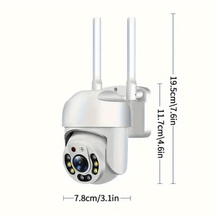 Teruhal Outdoor WiFi Security Camera offers waterproof protection, auto-tracking with a 360° panoramic view, full-color night vision, human motion detection, two-way audio, and USB powered functionality.