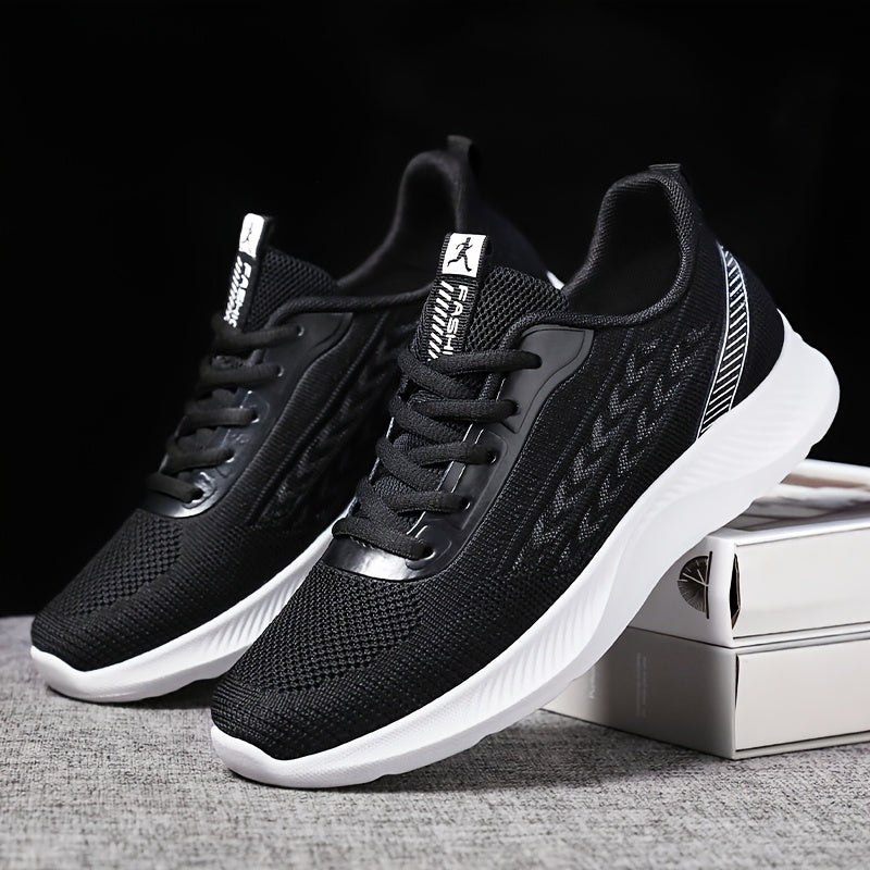 Breathable mesh running shoes for women with lightweight design, lace-up closure, fabric upper, and PU sole.