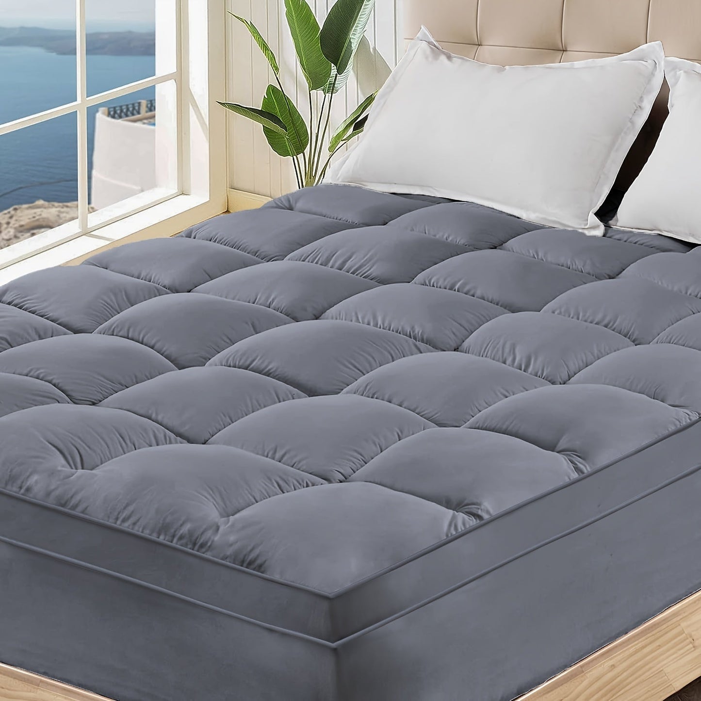 This mattress topper is designed for maximum comfort and support. Made with extra thickness and breathability, it is quilted for added softness. The fitted design is perfect for relieving back pain. The deep pocket fits mattresses with a width of