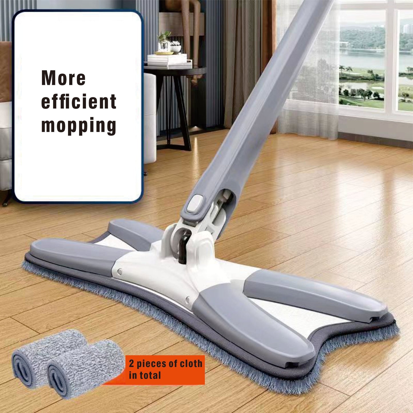 Multi-functional Butterfly Mop - No Hands Needed for Wringing, Easily Clean Both Dry and Wet Surfaces, Great for Cleaning at Home or in the Office, the Perfect Housewarming Present