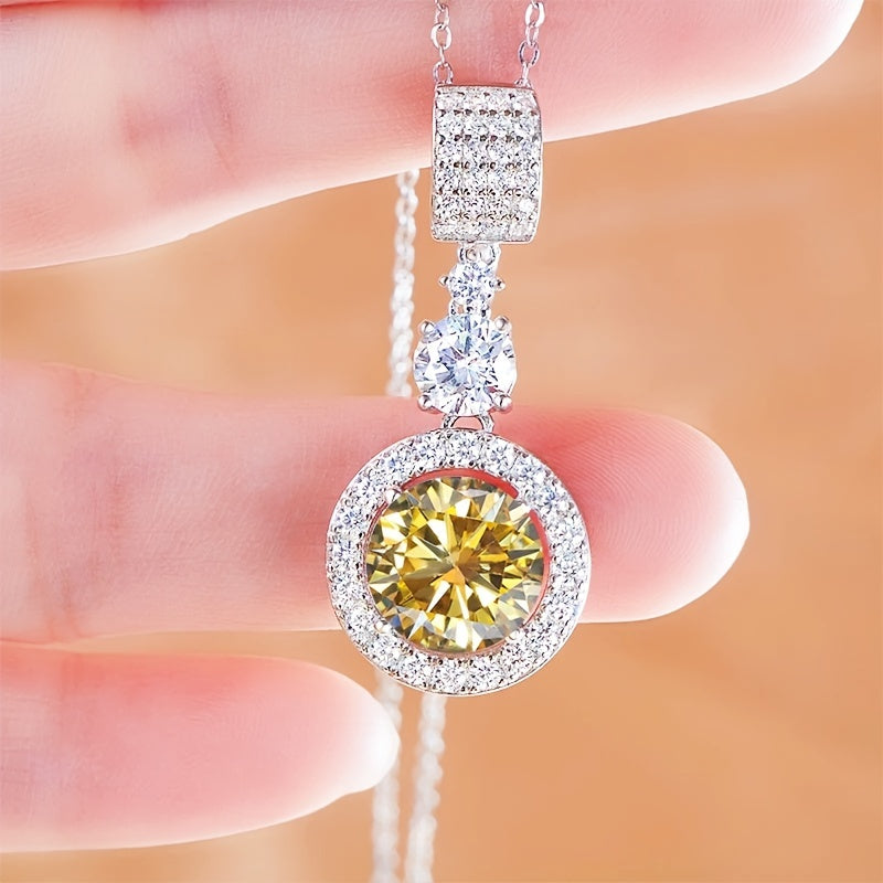 Ajoyib 5 karat Moissanite pandantli marjon - 18K oltin qoplamasi va 925 sterling kumush bilan ta'minlangan, gippoallergen va uzoq muddatli - to'ylar va nikohlar uchun ideal