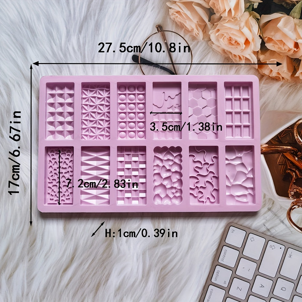 Silicone Chocolate Mold - 12 Cavity BPA-Free, Perfect for DIY Candy, Pudding & Desserts. Ideal for Cake Decorating and Essential for Kitchen Baking.