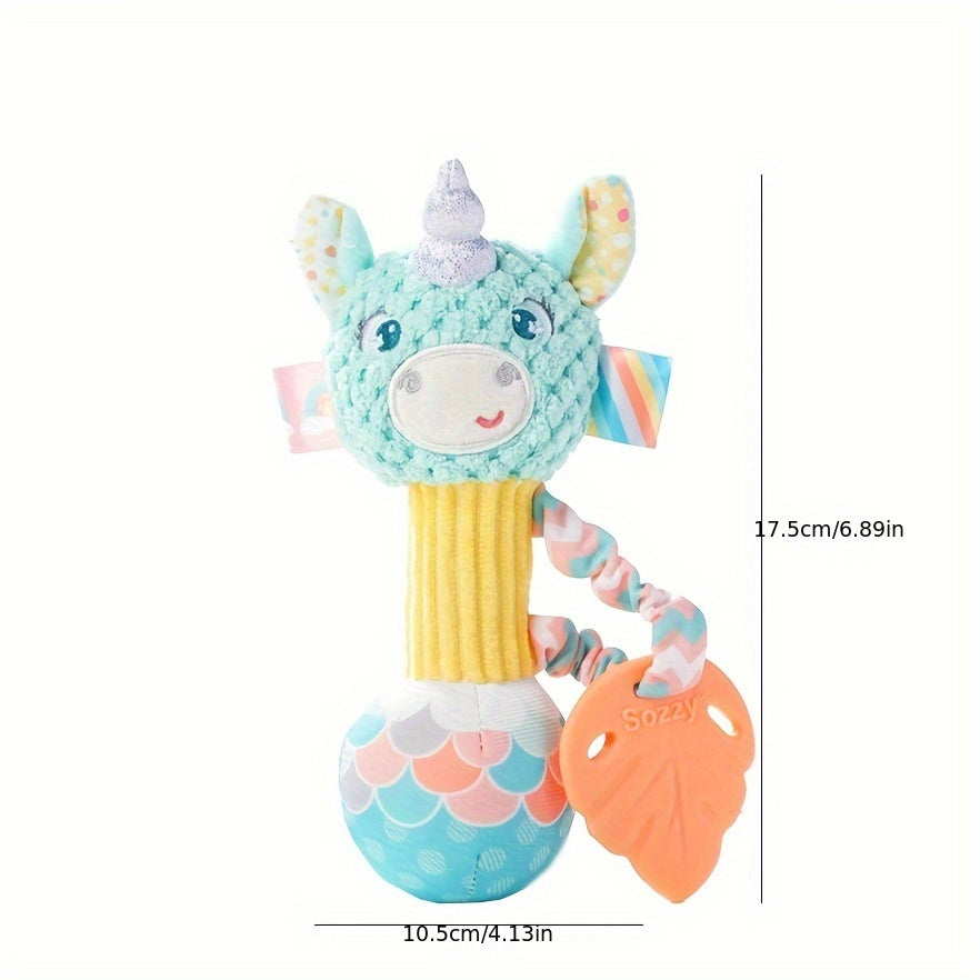 CEKCEK Plush Mermaid & Unicorn Toy for Young Children - Made of Soft Polyester, with Educational Rattle for Ages 0-1 - Great Gift for Birthdays, Christmas, Thanksgiving, or New Year