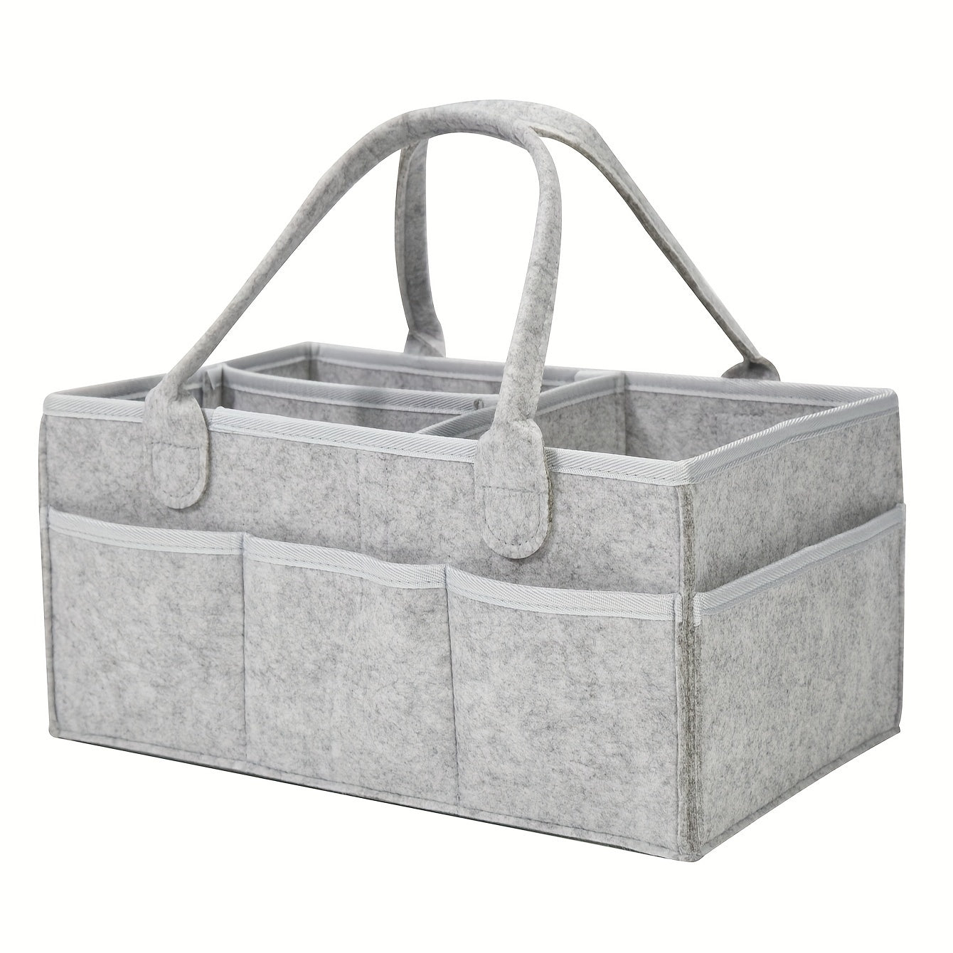 Mommy Basket Diaper Bag and Storage Box in Grey Felt Cloth - Perfect for Halloween or Christmas Gift