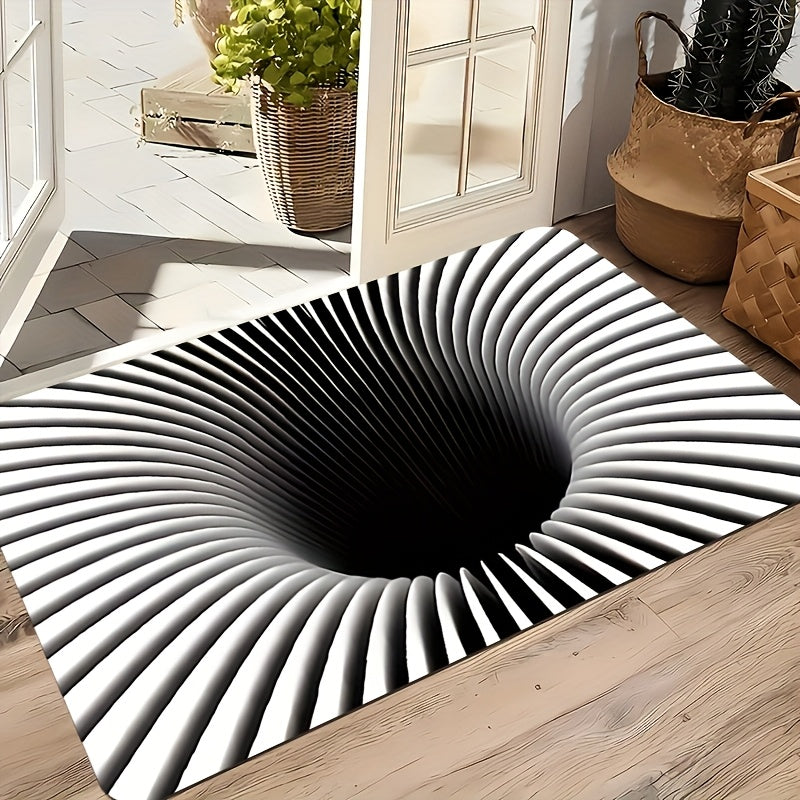 3D Illusion Doormat, 1 piece - Made of Non-Slip Polyester Material, Easy to Clean in Washing Machine, Features Low Pile for Comfort, Resistant to Stains and Water, PVC Backing for Durability - Ideal for Entryway, Bedroom, or Kitchen, Perfect for