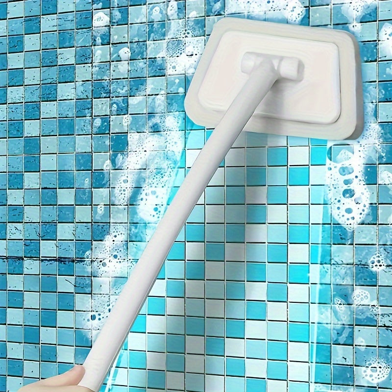 1 Extendable Tub & Tile Scrubber with Long Handle and 3 Sponge Heads for easy replacement. Multi-functional for bathroom and kitchen cleaning, including walls and floors.