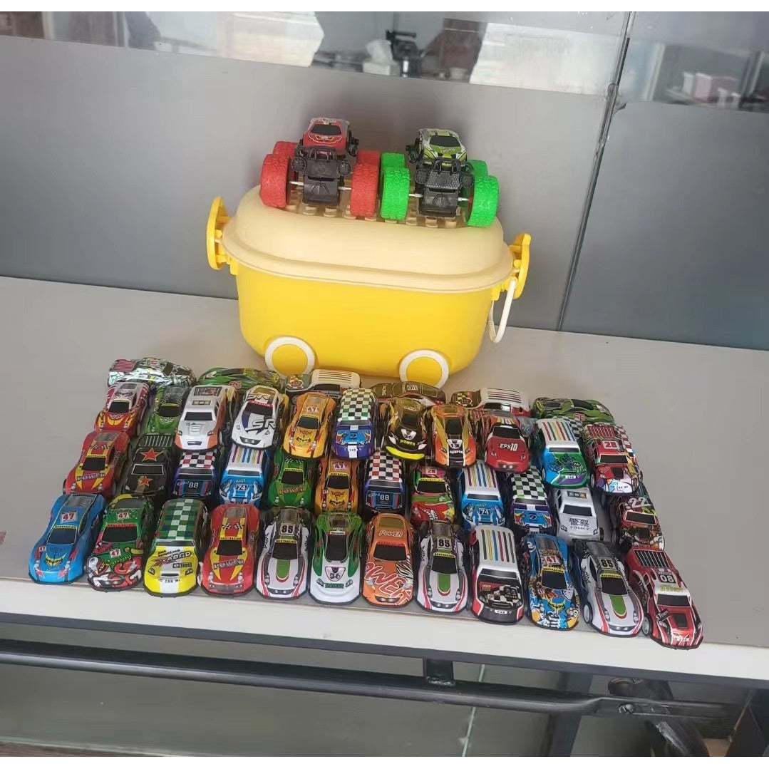 20/30/50-piece metal spring iron car box set of small toys for children in winter.