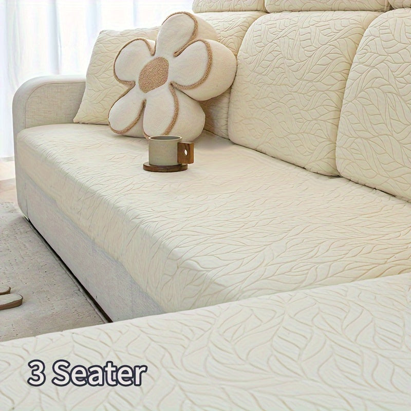 Jacquard stretch stain-resistant sofa slipcover, universal fit for all seasons, nonslip couch cover for home decor.