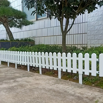 White PVC Plastic Decorative Fence - 5-Pack for Outdoor & Indoor Garden Edging