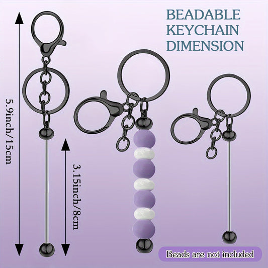 Top Pick: Set of 24 Metal Beadable Keychain Bars, Unfinished DIY Craft Charms for Making Jewelry Pendants and Keychains, Great for Christmas or Valentine's Day Gifts