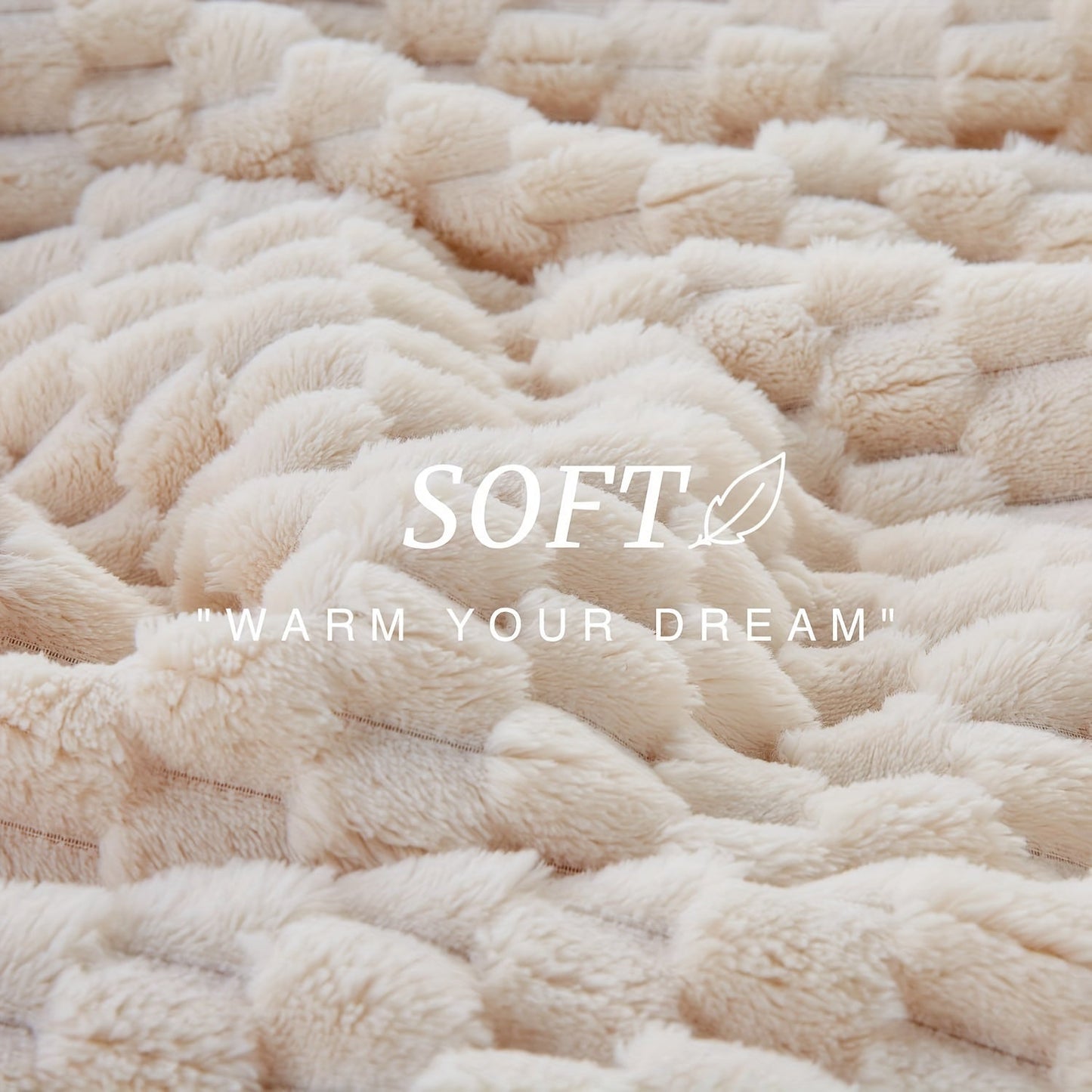 Soft and cozy 3D fleece throw blanket for couch or bed, featuring a stylish fluffy design. Thick, warm, and large plush sherpa blanket perfect for snuggling up on the sofa.