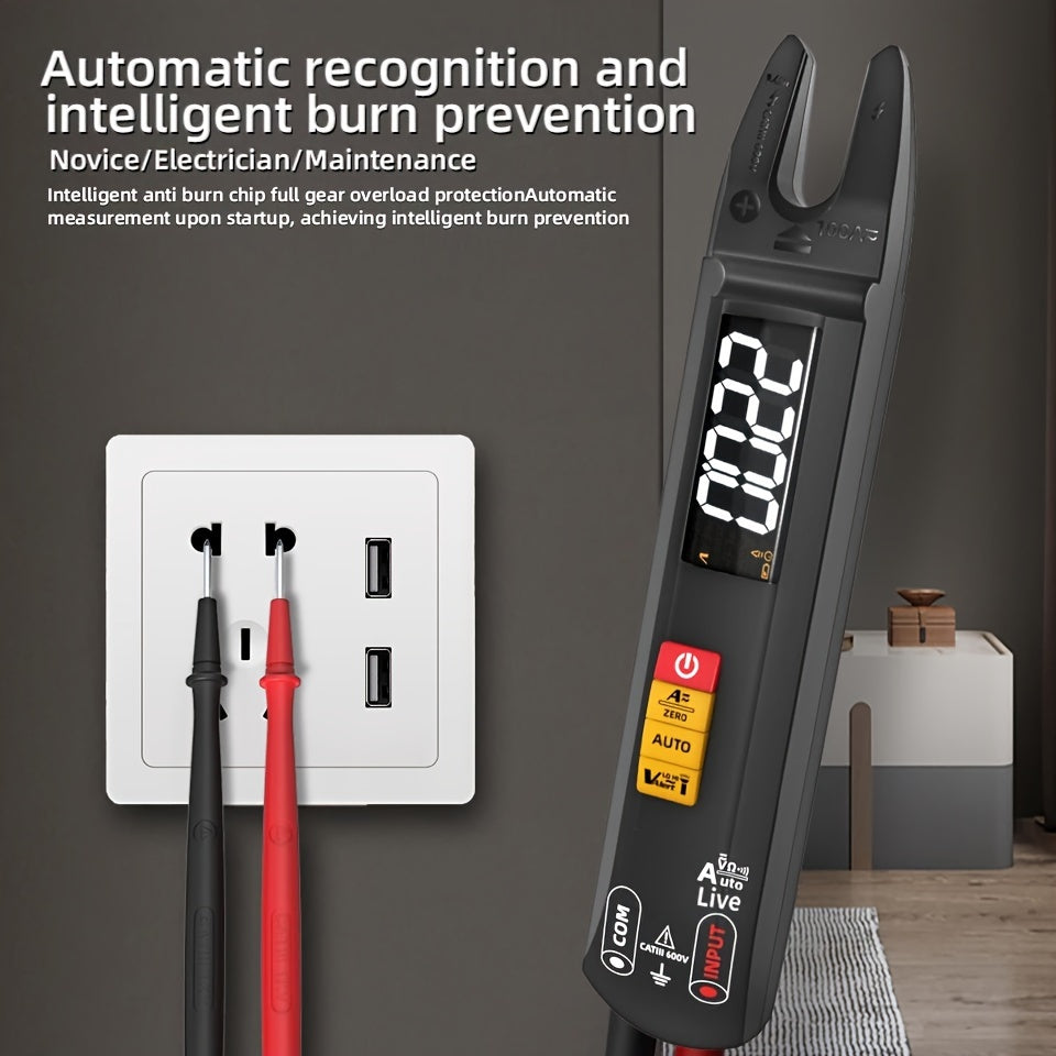 POROMETISTO U0 Digital Clamp Meter - 100A DC/AC, T-RMS Current Measurement, USB Rechargeable, Auto Multimeter with LCD Display for Industrial Use