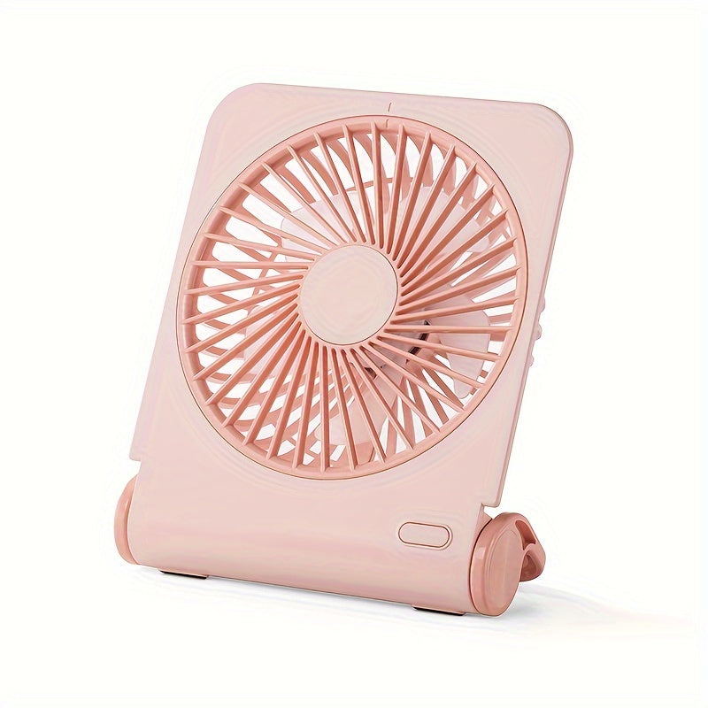 Get ready for summer with this convenient and adorable Desktop Slim Mini Fan! This ultra-quiet USB fan is perfect for your office desk, living room, or even while you're on the go. Featuring four-speed wind power and a built-in battery for fast charging