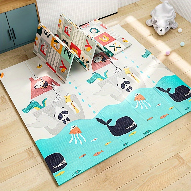 Thickened Foam Floor Mat for Kids, Foldable and Non-Toxic, Odorless, Ideal for Youngsters' Living Room and Home Crawling