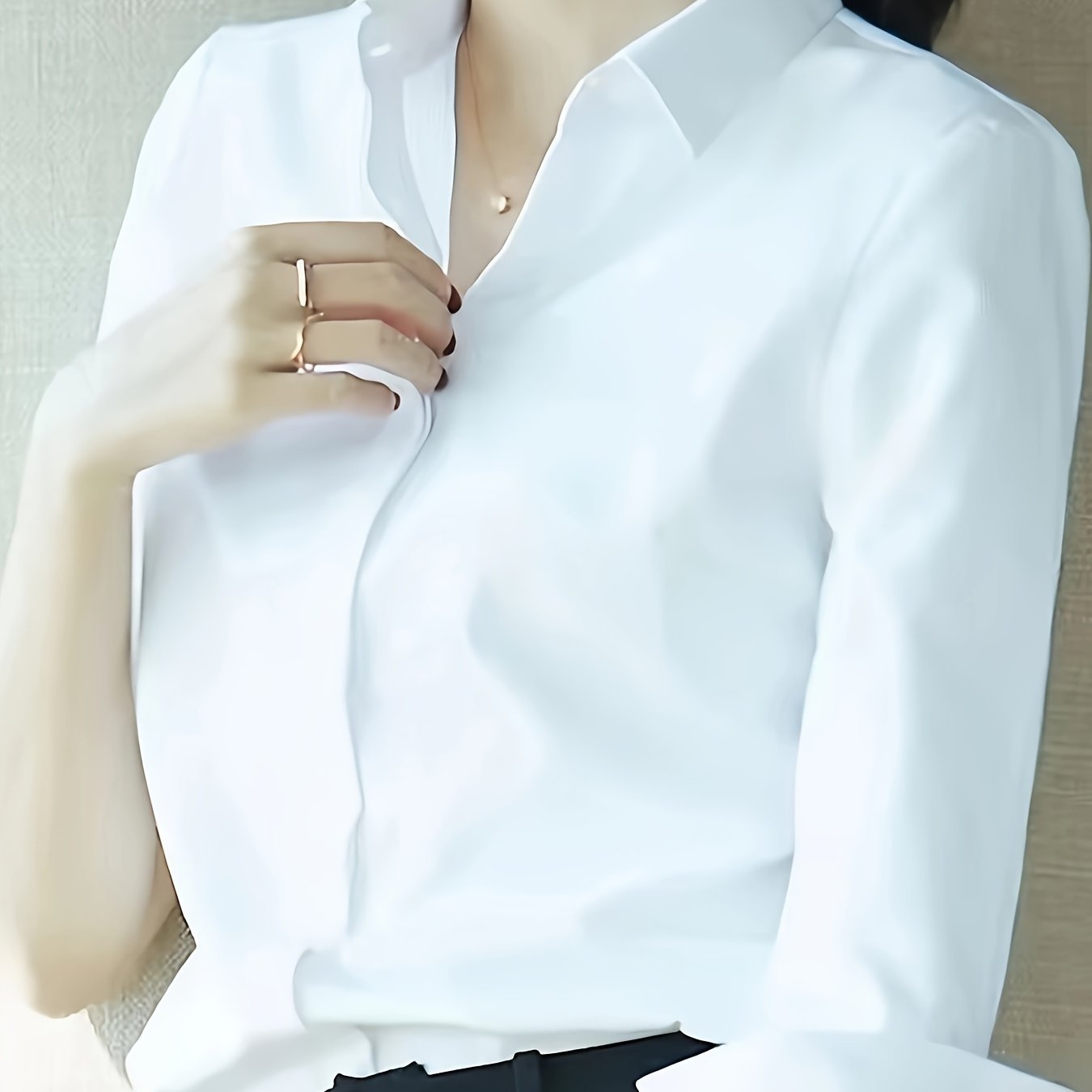 Simple hidden button shirt for women suitable for office and work.