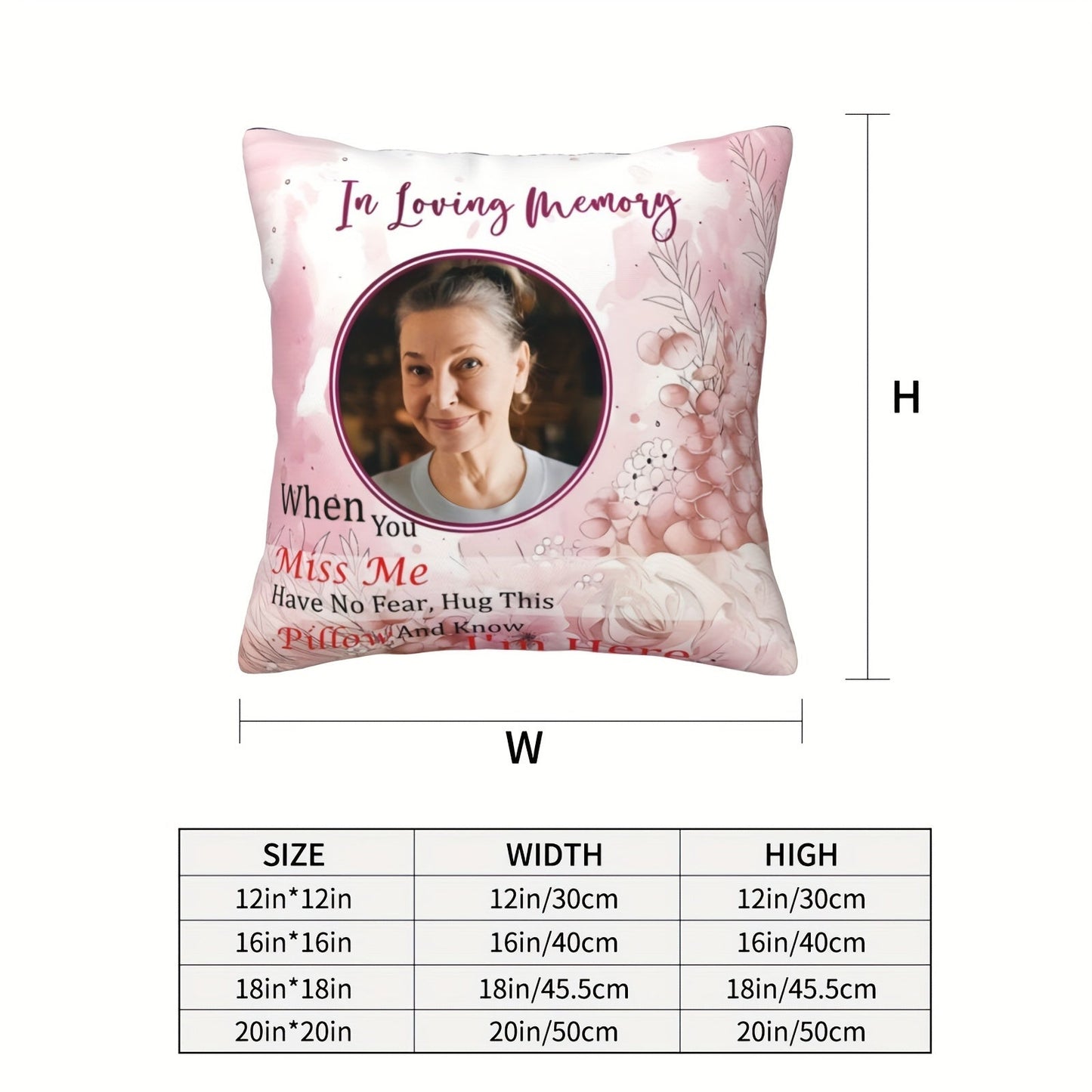 Personalize your own Custom Photo Memorial Pillow - a Soft Polyester Cushion Cover to cherish the memory of your loved ones. Ideal for home living room sofa decor, this remembrance keepsake is the perfect addition to your space. Get your 1 Piece today.