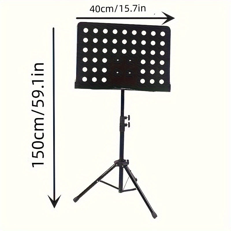 Adaptable Alloy Music Stand for Guitar, Violin, and More: Adjustable, Portable, Foldable, Durable Metal Construction.