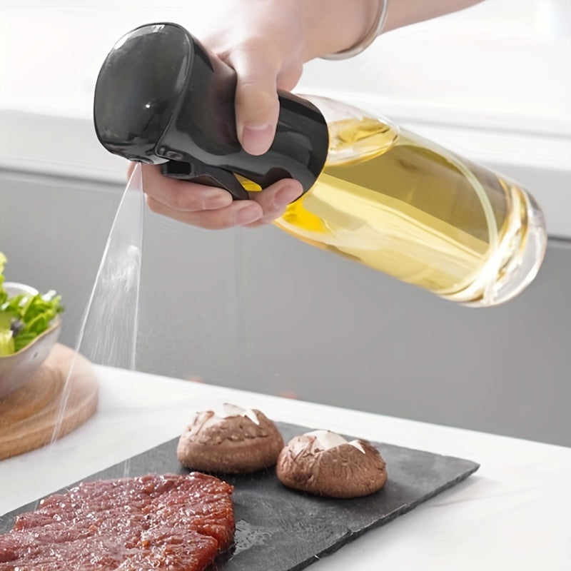 One leak-proof plastic oil spray bottle for storing olive oil.