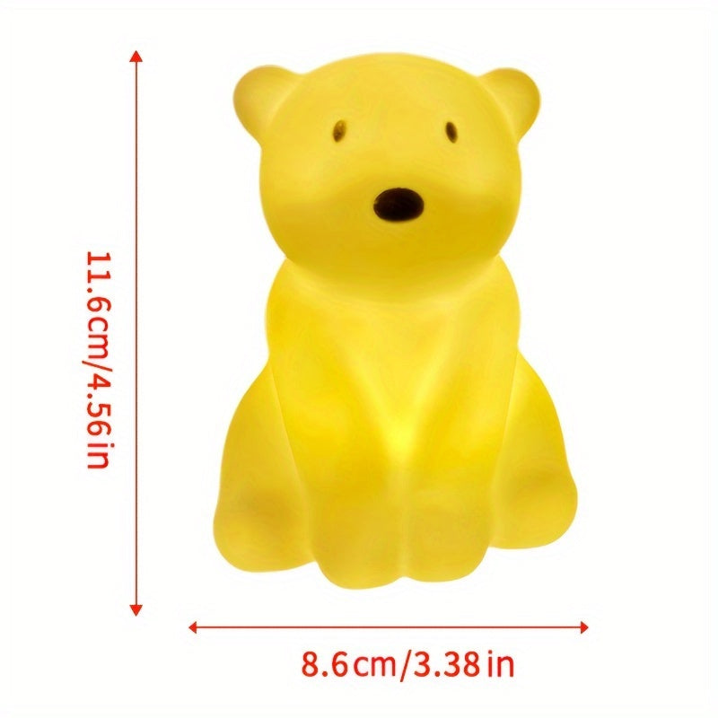 Get your hands on this adorable Cartoon Polar Bear Night Light! This energy-efficient LED lamp is rust-resistant and comes with a convenient toggle switch. Perfect for adding a touch of whimsy to your bedroom or living room decor, this plastic countertop