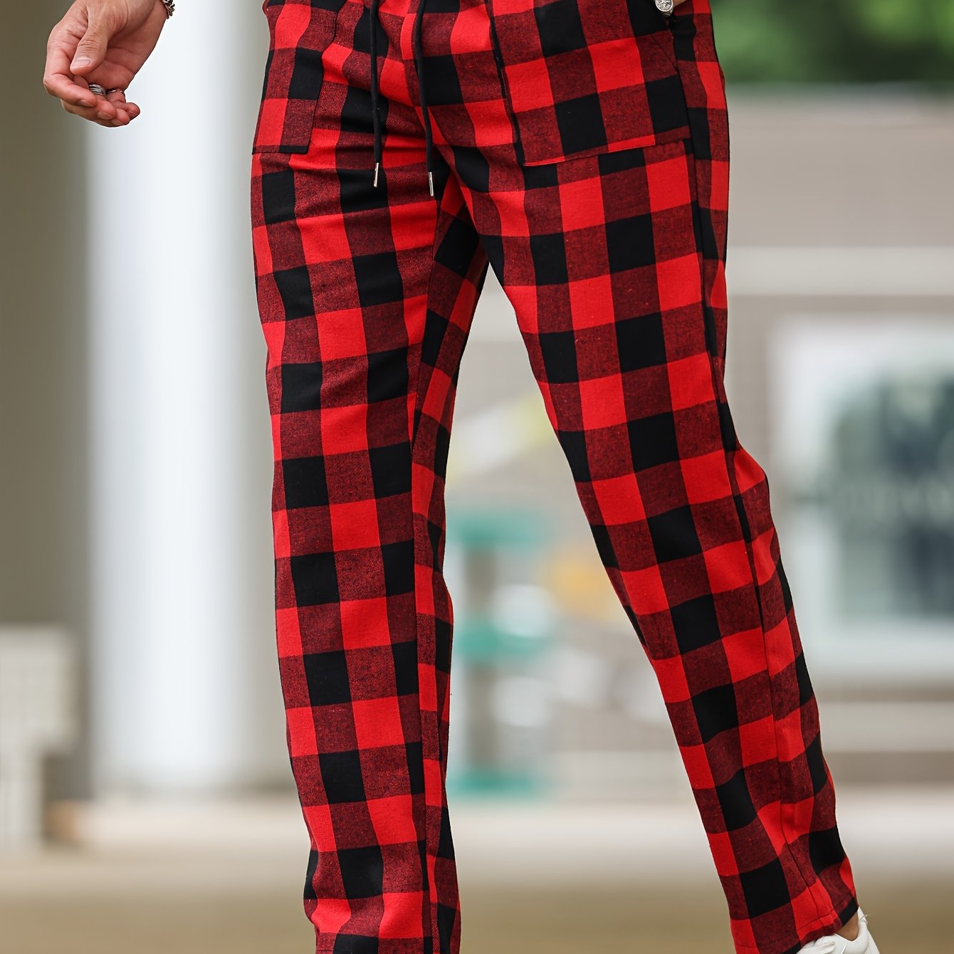 Men's Plaid Casual Home Pants