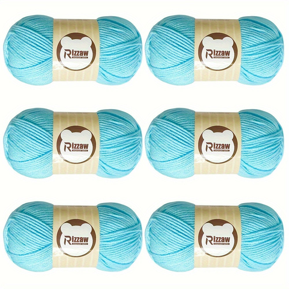 6 pieces of 50g soft yarn for beginners, suitable for crocheting clothes, blankets, DIY knitting, and handbags.