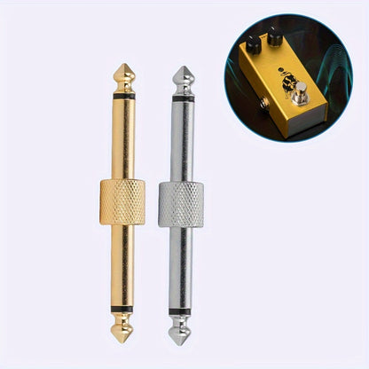 Guitar Pedal Coupler 1/4 inch Gold Plated Male to Male Plug for Pedalboard Space Saving