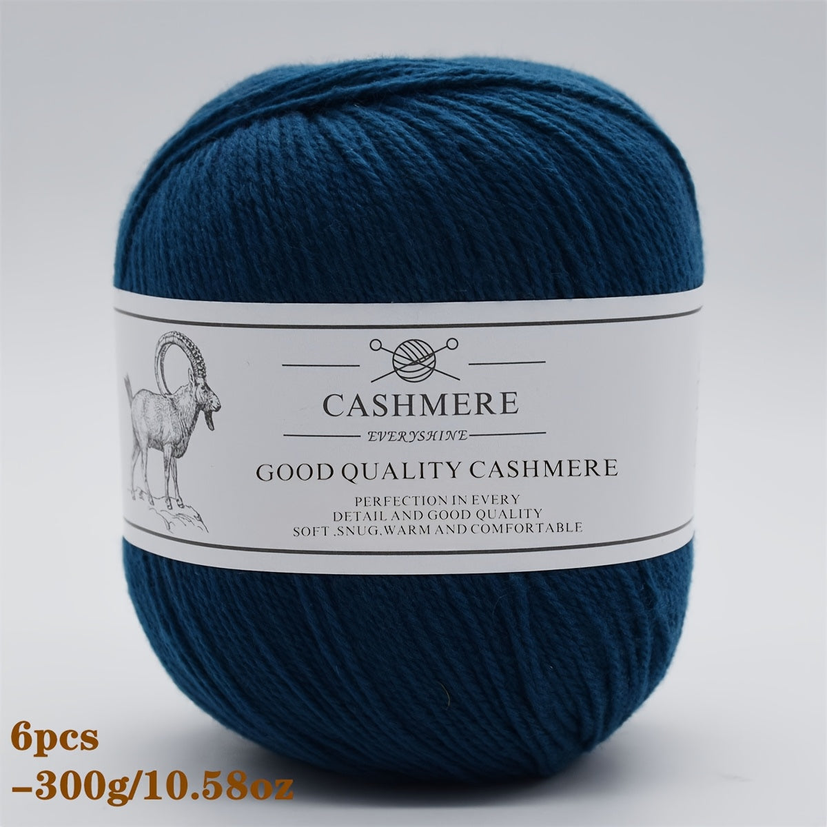 6-Pack Luxurious Cashmere Yarn for Knitting and Crocheting - Soft, Warm, Durable 80% Cashmere 20% Acrylic Blend - Perfect for Sweaters, Pants, Gloves, Hats, and DIY Crafts - 1.76oz Each