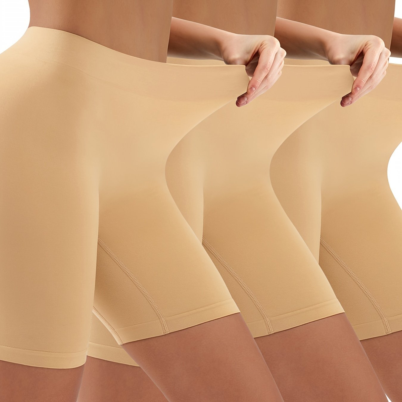 3 Seamless Shaping Shorts for Women, Tummy Control and Butt Lifting, Underwear & Shapewear