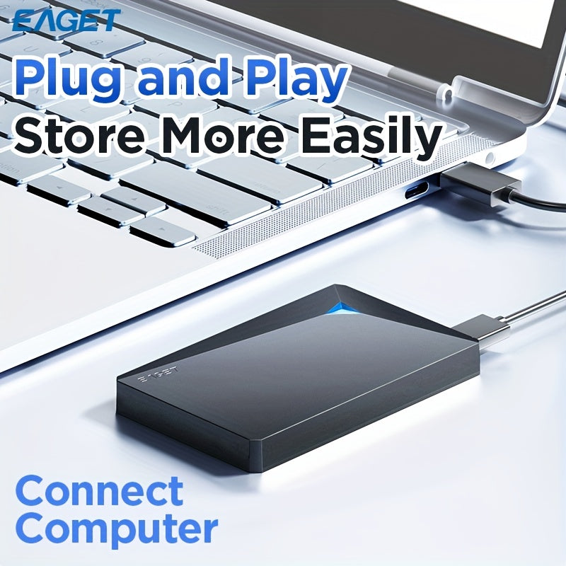 EAGET Portable External Hard Drive with LED Indicator, 5TB/4TB Capacity, USB 3.0 - Ideal for Gaming and Storage.