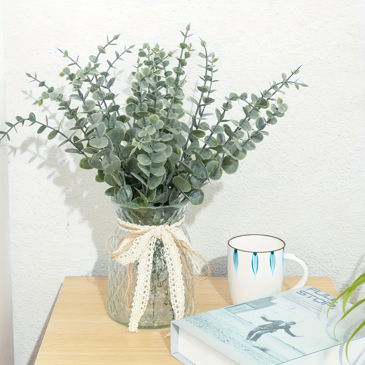 10-24 pieces Artificial Eucalyptus Leaves ideal for home, office, weddings and bouquets.