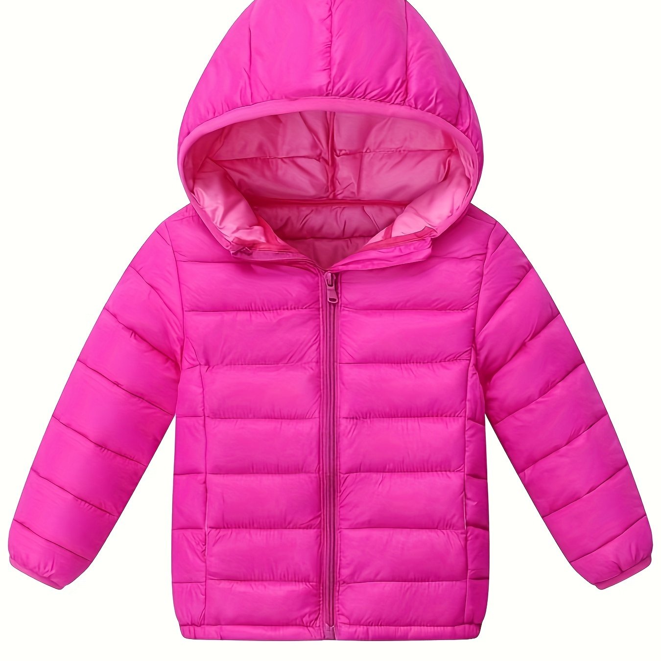 Youth's lightweight hooded jacket in solid color, ideal for fall and winter.